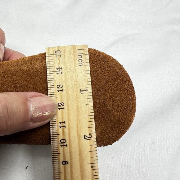Minnetonka Brown Suede Leather Front Strap Baby Booties Moccasins Size 0 Infant - Picture 9 of 9
